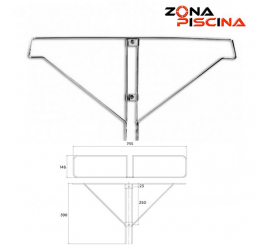 Soporte pared o pie hayward para salvavidas de piscinas en acero inoxidable