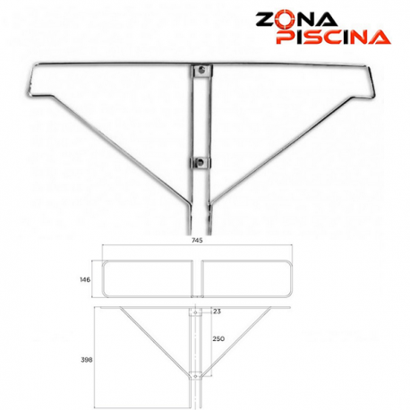 Soporte pared o pie hayward para salvavidas de piscinas en acero inoxidable