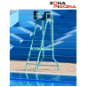 Silla socorrista aluminio para piscina publica, centro deportivo