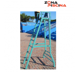 Silla socorrista aluminio para piscina publica, centro deportivo