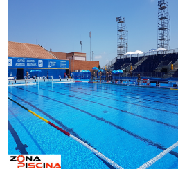 Línea longitudinal de campo masculino normativa fina waterpolo para piscinas de competicion