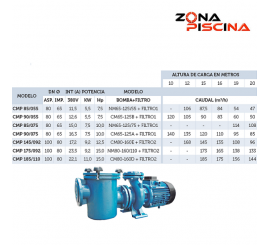 Bomba para piscinas publicas centrifugas CMP de hierro fundido