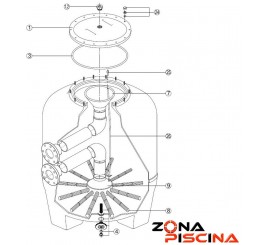 Repuesto tapa filtro piscina Kripsol Hayward, Malaga, Artik, New Enzo