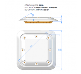 Tapa antivortex 570 x 570 astralpool para sumidero de piscina