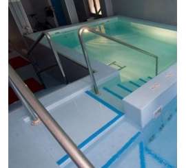 Pasamanos piscinas fabricado en acero inoxidable AISI 316 para atornillar.