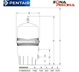 Filtro de diatomeas modelo QUAD D.E para piscinas