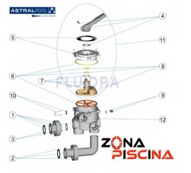 Repuestos válvula selectora Tornillos 1½" AstralPool.