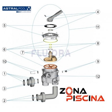 Repuestos válvula selectora Tornillos 1½" AstralPool.