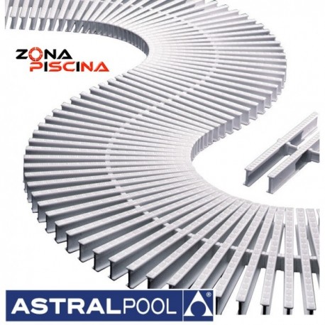 Rejilla rebosadero para piscinas transversal astralpool