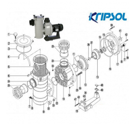 Repuestos enlaces conexion bomba Kapri KAP / HCP3800 Kripsol Hayward