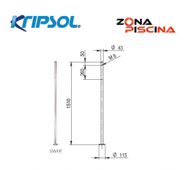 Pie para soporte de aro salvavidas de piscina publica Hayward