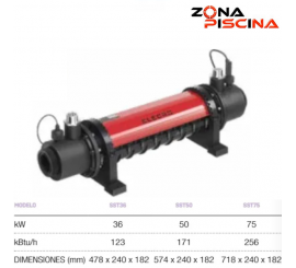 Intercambiador de titanio sst para piscinas, spas, jacuzzis