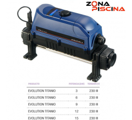 Calentador evolution de titanio para piscinas, spas, jacuzzis