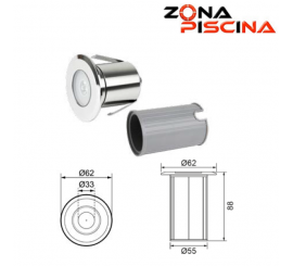 Proyector foco mini para piscinas de led blanco o rgb.