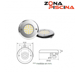 Proyector foco mini inoxidable aisi 316 para piscinas