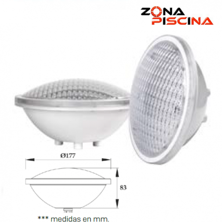 Lampara / bombilla PAR56 blanco para proyector con nicho de piscina