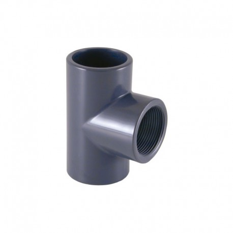 Te hembra PVC roscar - encolar para depuradora piscina