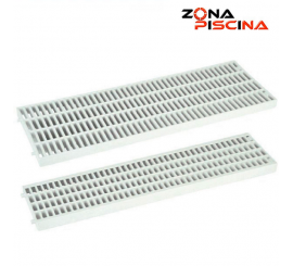 Rejilla canaleta blanca para desagüe, piscinas, vestuarios, duchas