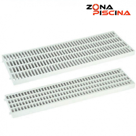 Rejilla canaleta blanca para desagüe, piscinas, vestuarios, duchas
