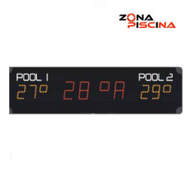 Reloj digital doble temperatura fija para centros deportivos, piscinas