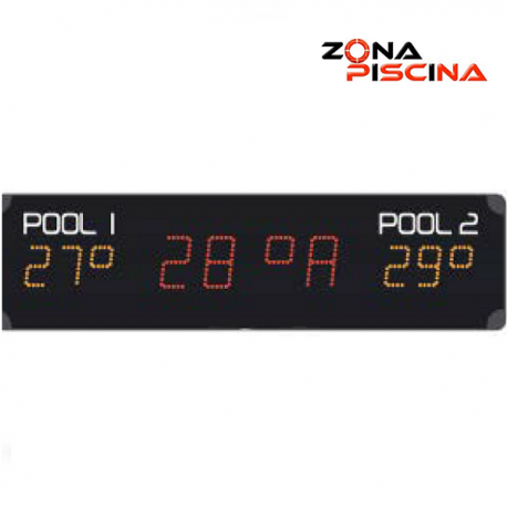 Reloj digital doble temperatura fija para centros deportivos, piscinas