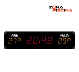 Reloj digital de temperatura, aire y agua para piscinas publicas