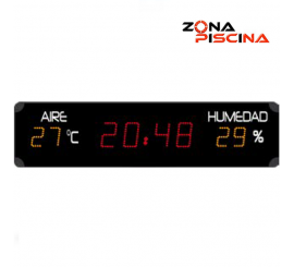 Reloj digital de temperatura aire y humedad para piscinas publicas