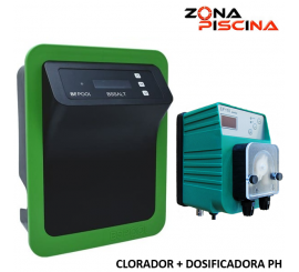 Clorador piscina privada Bs pool Bsv N-bssalt + dosificadora ph EF110
