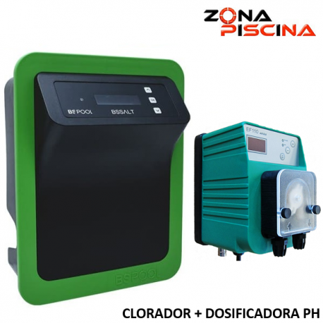 Clorador piscina privada Bs pool Bsv N-bssalt + dosificadora ph EF110
