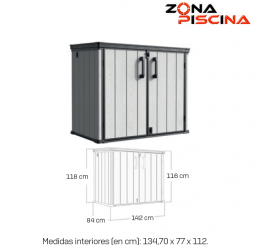 Caseta / Contenedor vacía de superficie XL para depuradoras de piscinas.