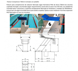 P&oacute;dium de piscina competici&oacute;n con 7 posiciones y plataforma de fibra