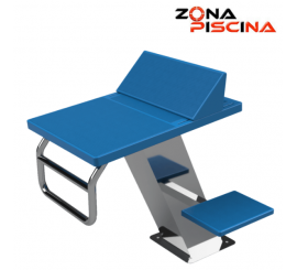 Pódium de piscina competición con 7 posiciones y plataforma de fibra