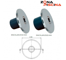 Boquilla impulsión para piscinas con embellecedor acero inoxidable V4A