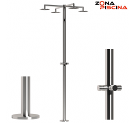 Ducha piscina publica cu&aacute;druple / cuatro rociadores con temporizador