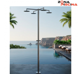 Ducha piscina publica cuádruple / cuatro rociadores con temporizador