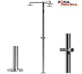 Ducha piscina publica triple / tres rociadores con temporizador 