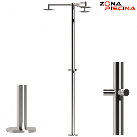 Ducha piscina publica triple / tres rociadores con temporizador 