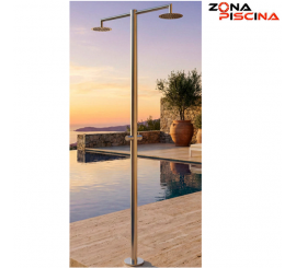 Ducha piscina publica doble / dos rociadores con temporizador