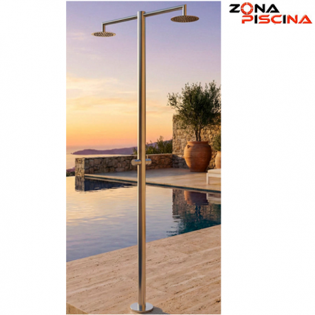 Ducha piscina publica doble / dos rociadores con temporizador