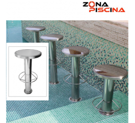 Taburete en acero inoxidable para piscinas, hoteles