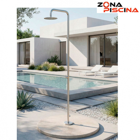 Ducha para piscina de diseño en acero inoxidable aisi 316L