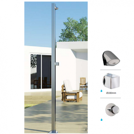 Ducha de diseño para piscinas en acero inoxidable AISI-316