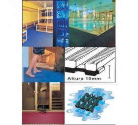 Suelo continuo antideslizante para pavimentos de vestuarios, piscinas